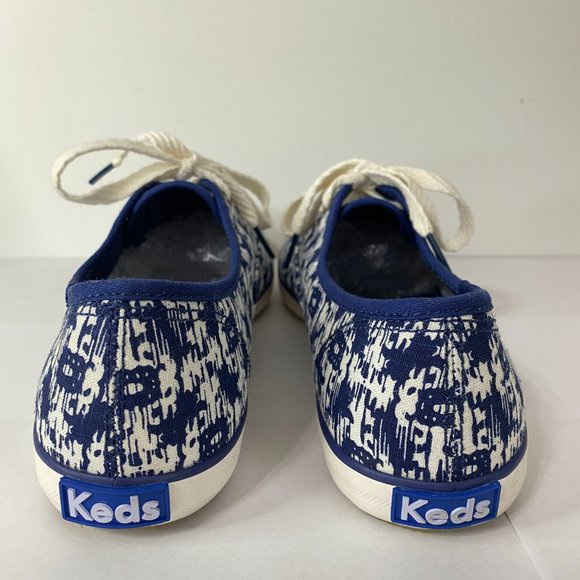 Keds Women's 9.5 Blue White Champion Ikat Oxford Tennis Shoes - Picture 4 of 9
